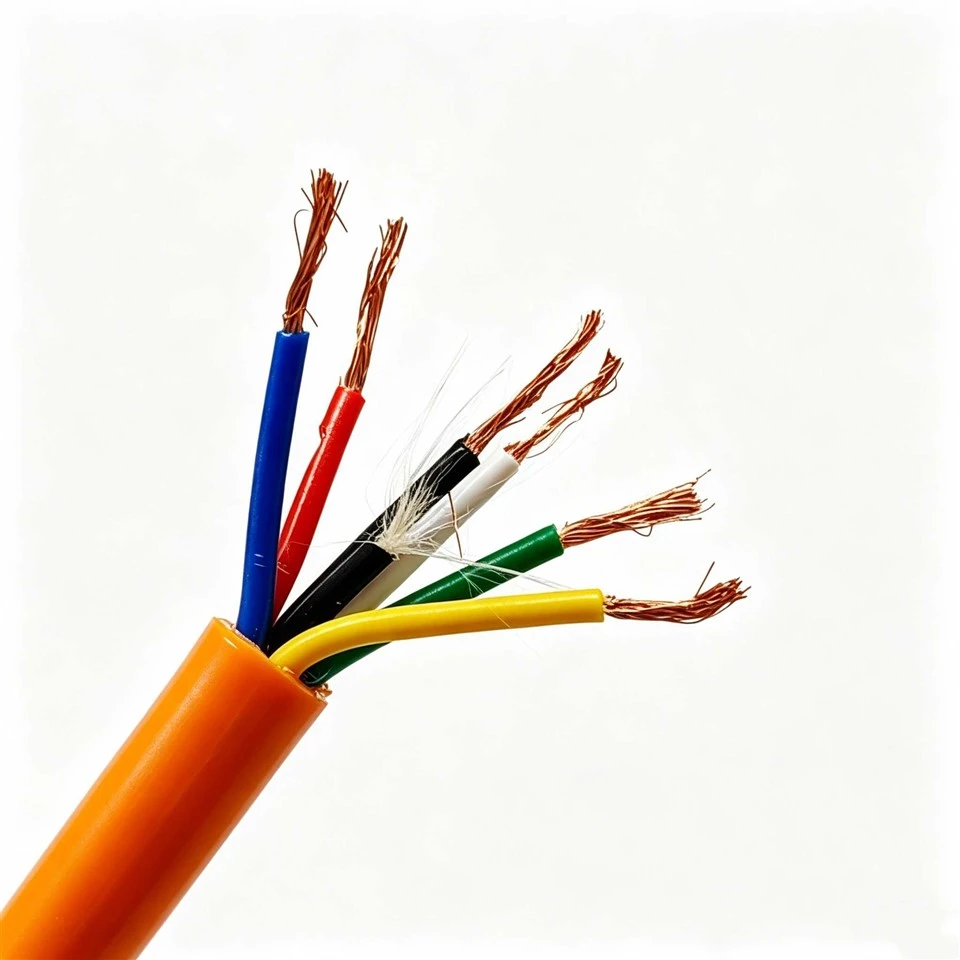 بادوام 6 * 1.0 میلی متر مربع کابل ضد آب عایق پلی اتیلن ژاکت نارنجی PUR ساختار ضد آب برهنه مس برای مهندسی هیدرولیک